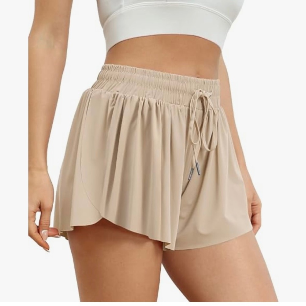 Automet woman’s 2 in 1 flowy running shorts